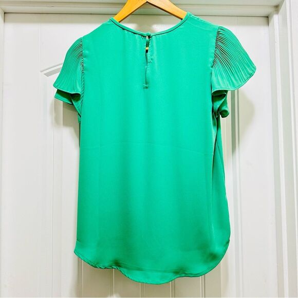 Ann Taylor Kelly Green Flutter Sleeve Blouse Size XS -NEW - Picture 2 of 5